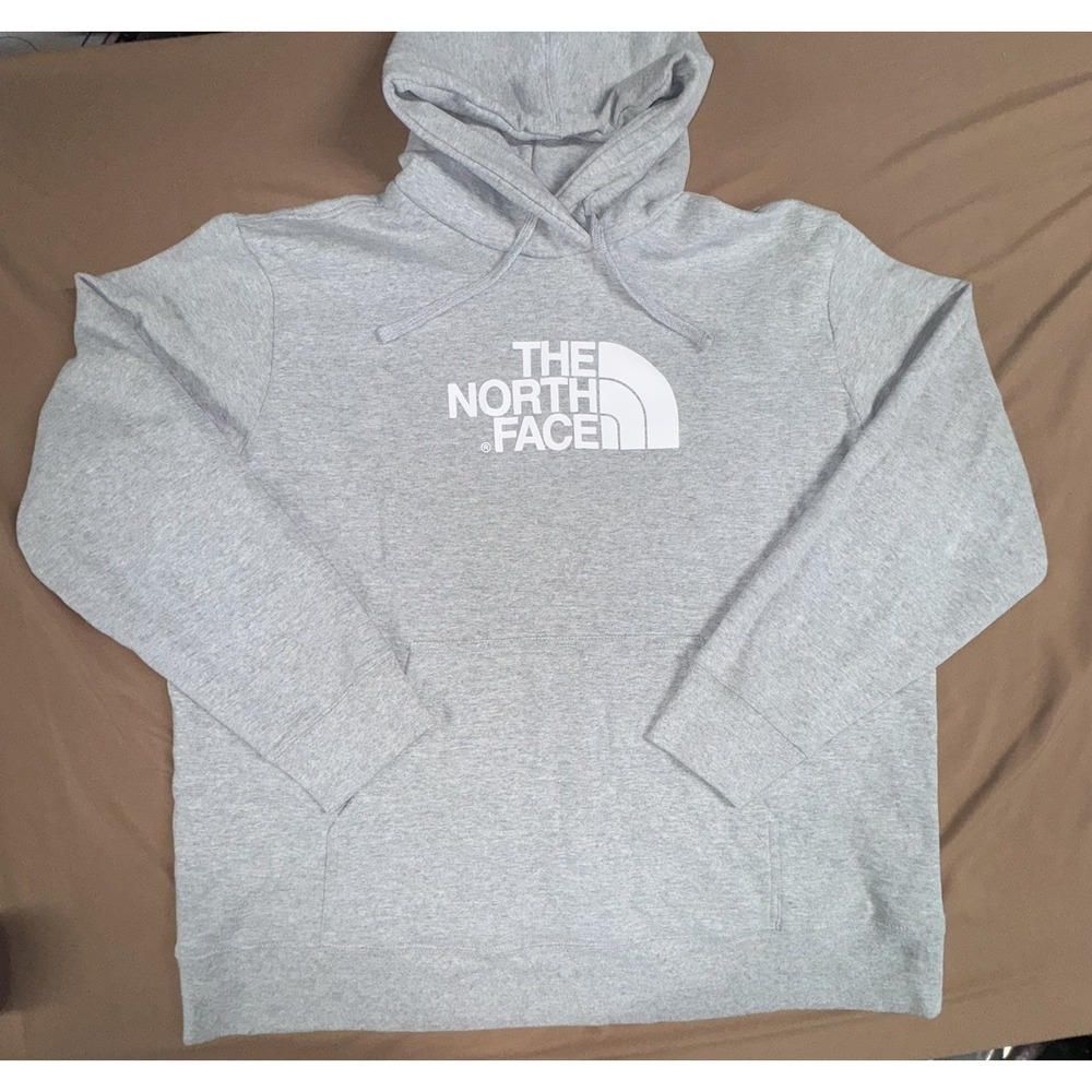 The North Face Mens Logo Hoodie Sweatshirt Light Gray Size XXL